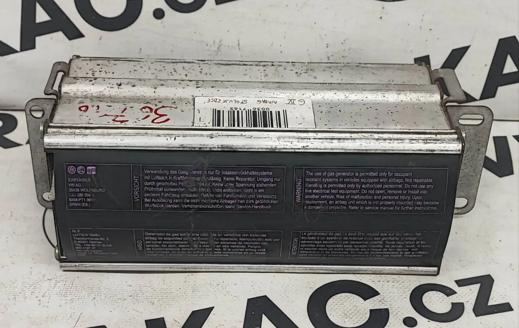 Airbag spolujezdce – Volkswagen Golf IV 1998-2005