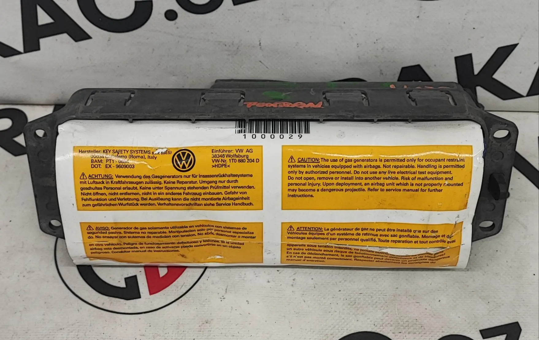 Airbag spolujezdce – Volkswagen Touran 1T1 2003-2006