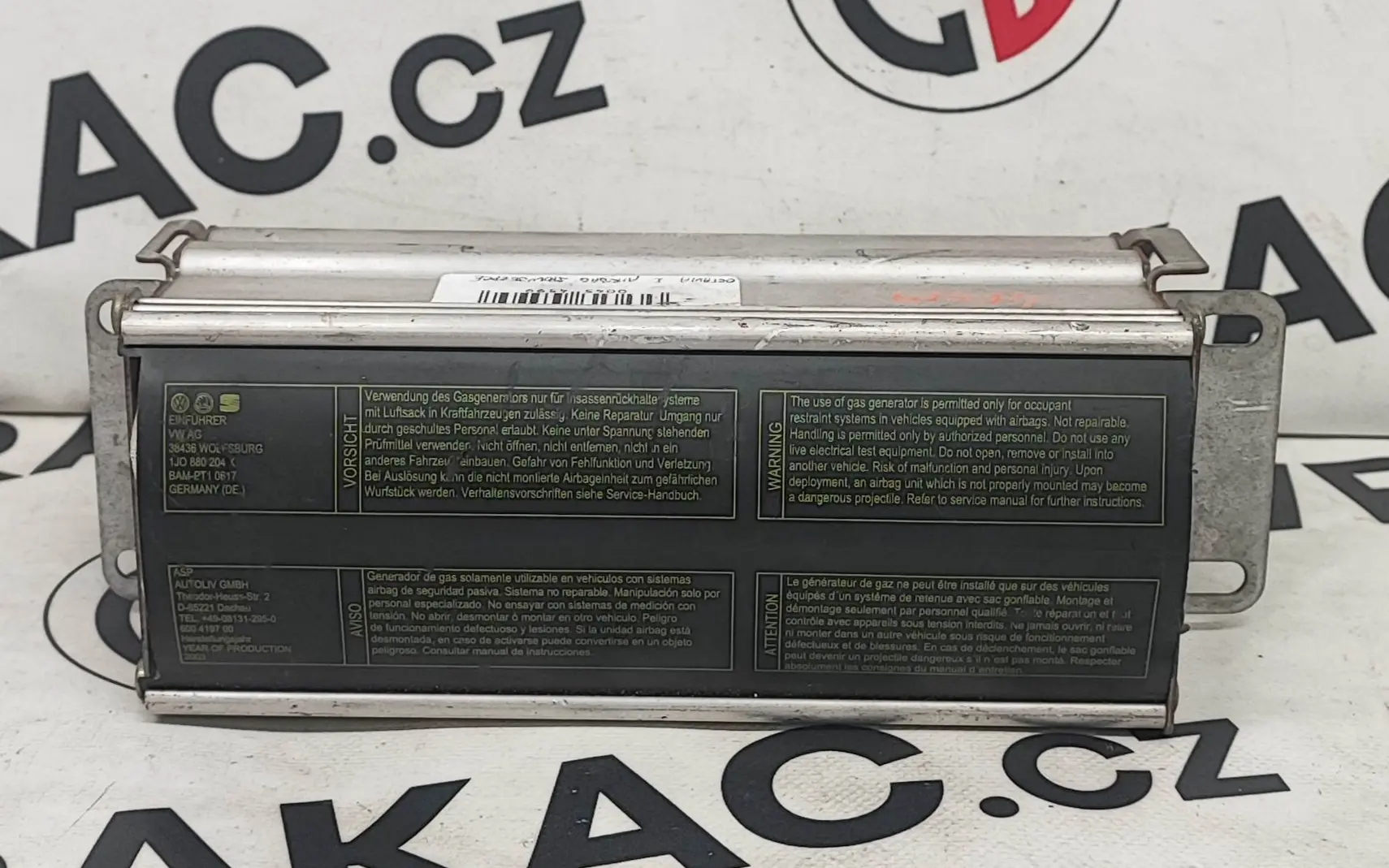 Airbag spolujezdce (1J0880204K) – Škoda Octavia I 2000-2010