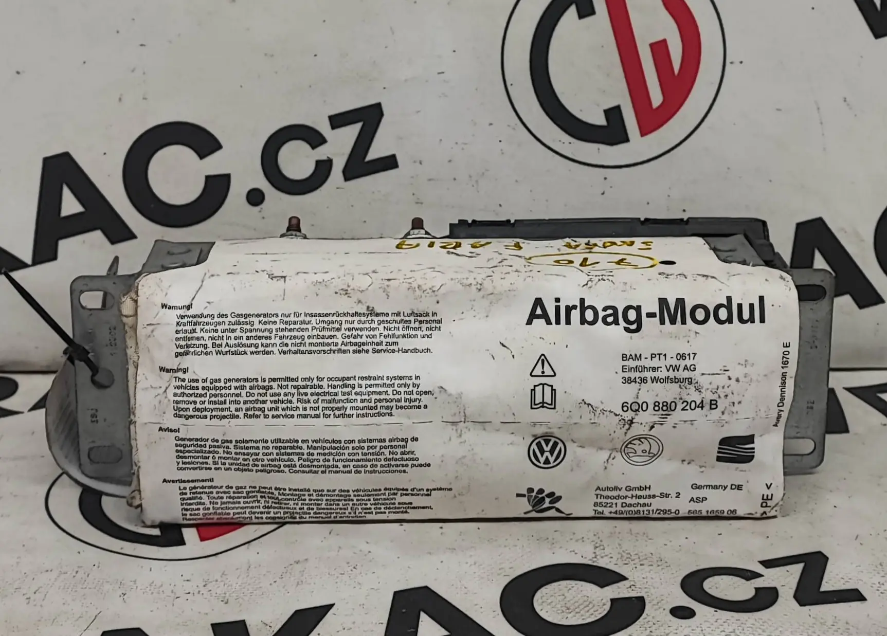 Airbag spolujezdce – Škoda Fabia I 1999-2008