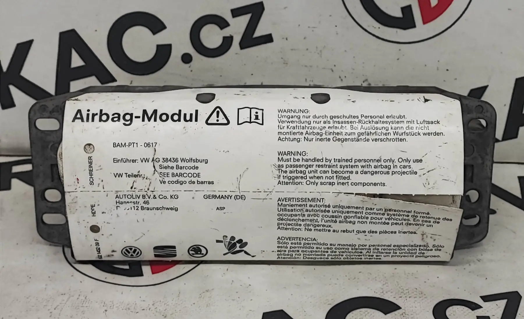 Airbag spolujezdce – Škoda Octavia II 2004-2008