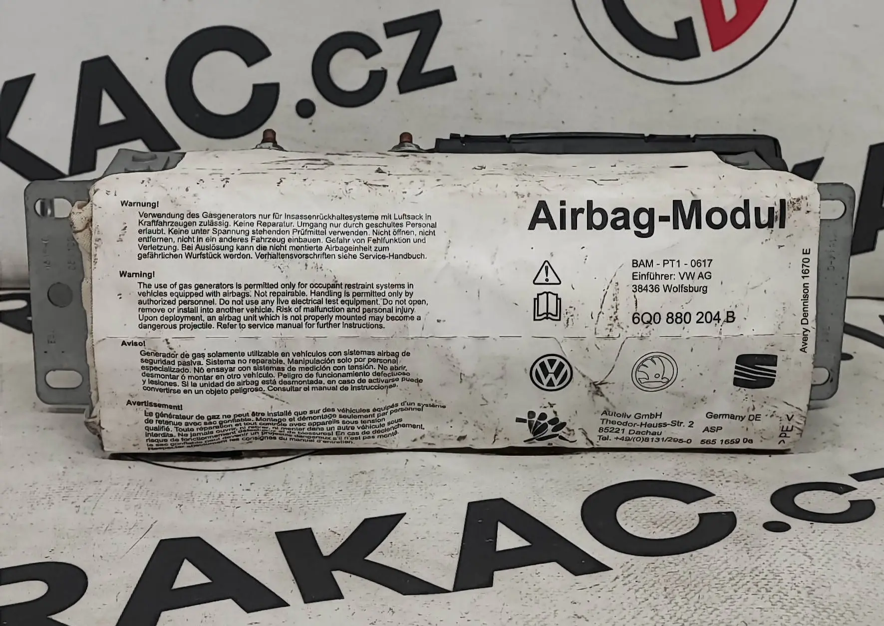 Airbag spolujezdce – Škoda Fabia I 1999-2008