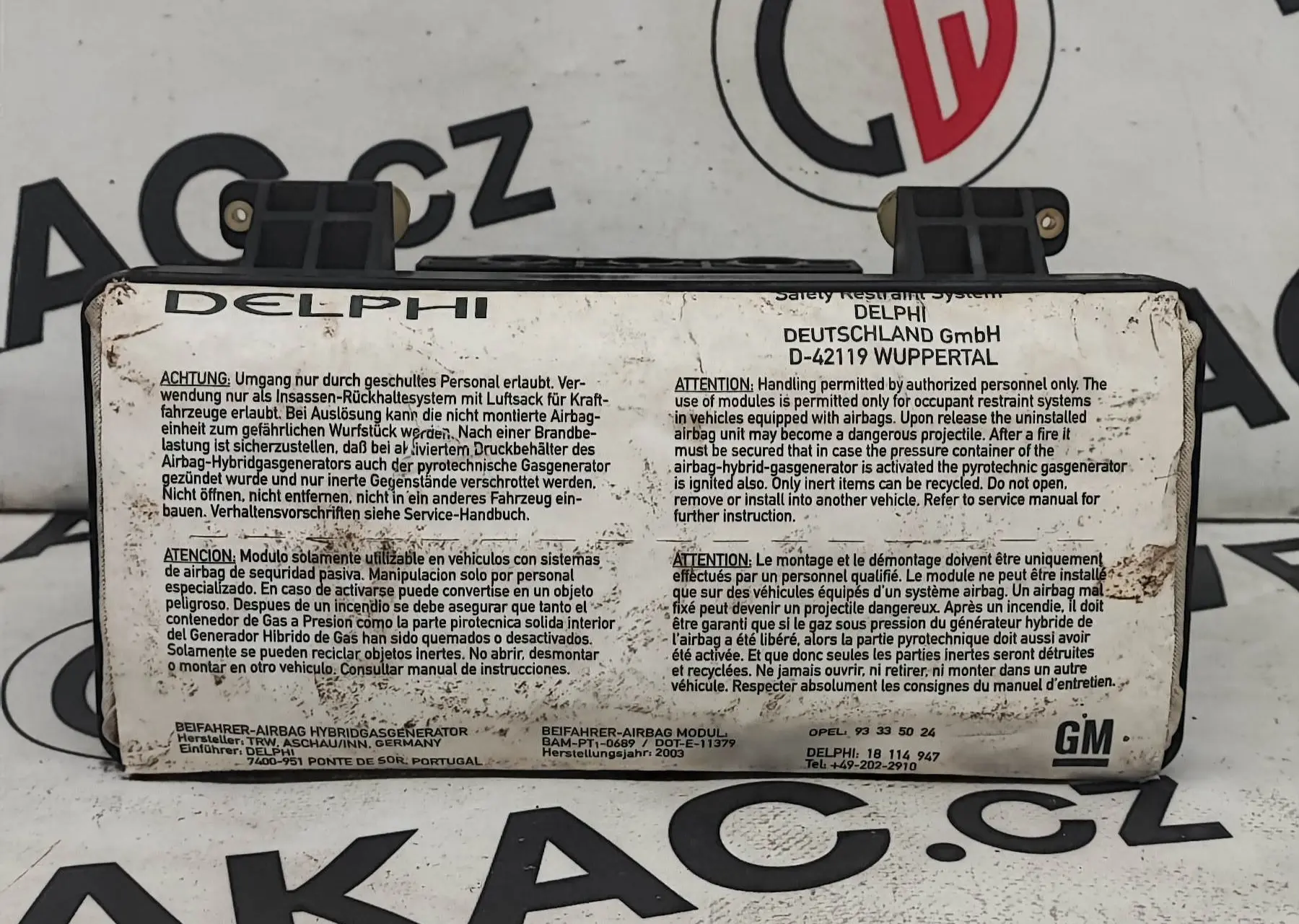 Airbag spolujezdce – Opel Meriva 2003 - 2010