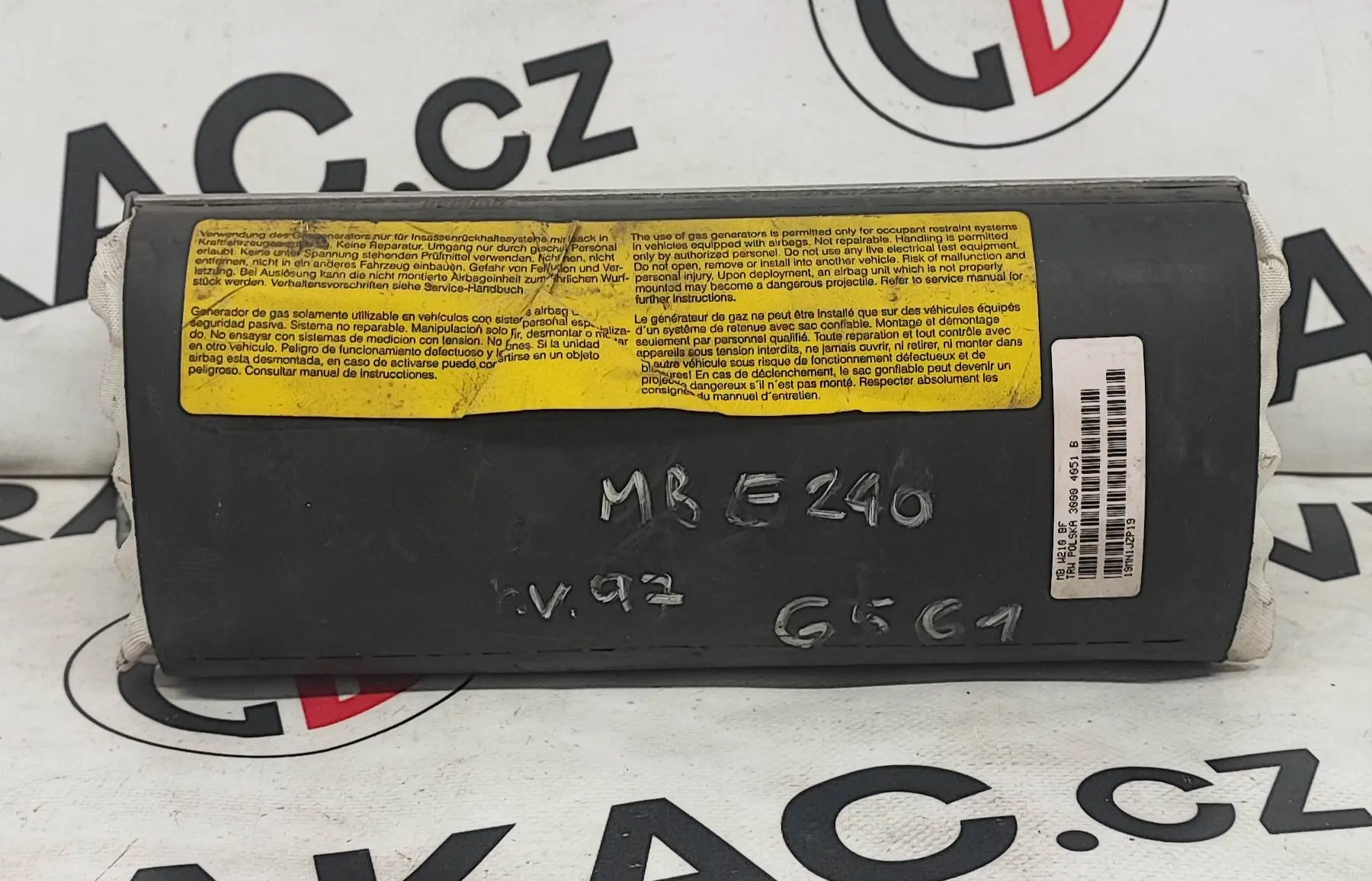 Airbag spolujezdce 2108600805, E240 – Mercedes Benz E-Class (W210) 1995-2003
