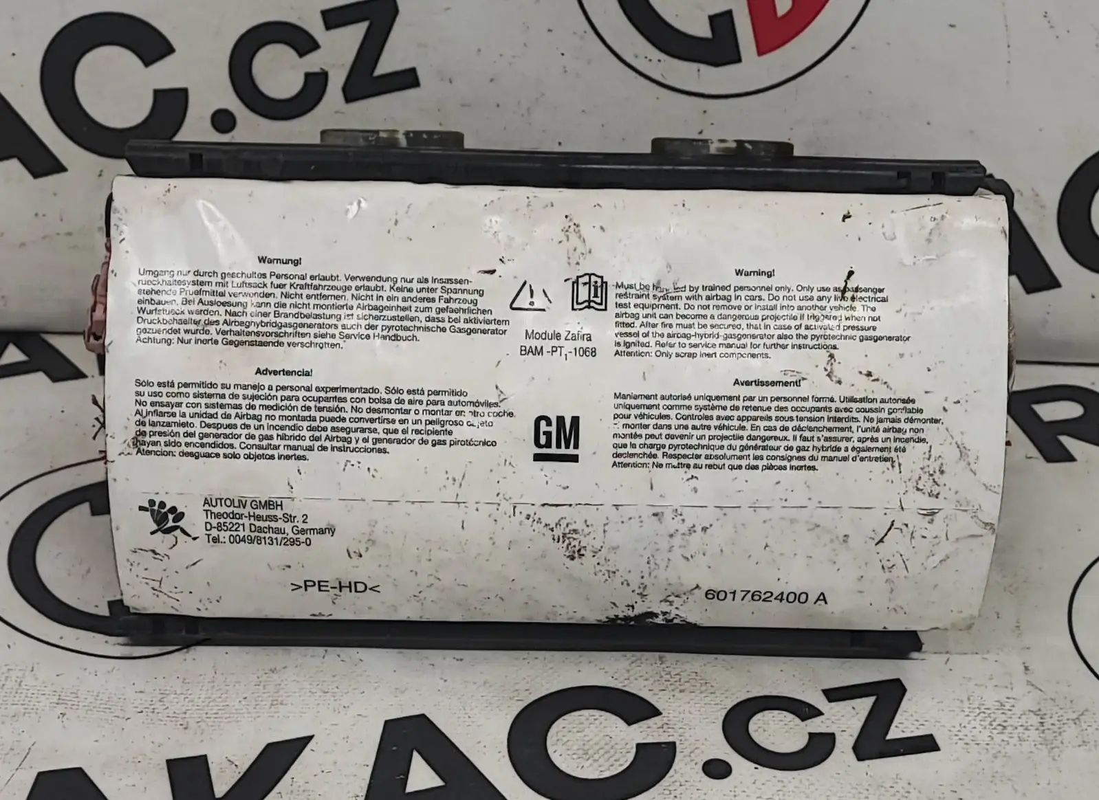 Airbag spolujezdce – Opel Zafira B 2005 - 2015