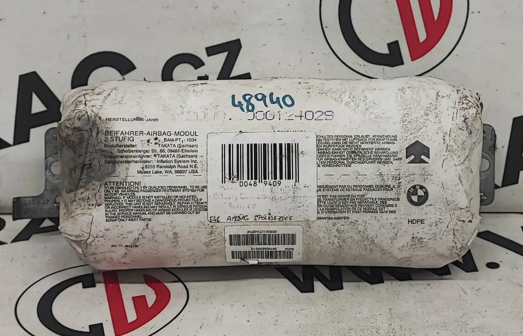 Airbag spolujezdce – BMW 3 E46 1998-2005