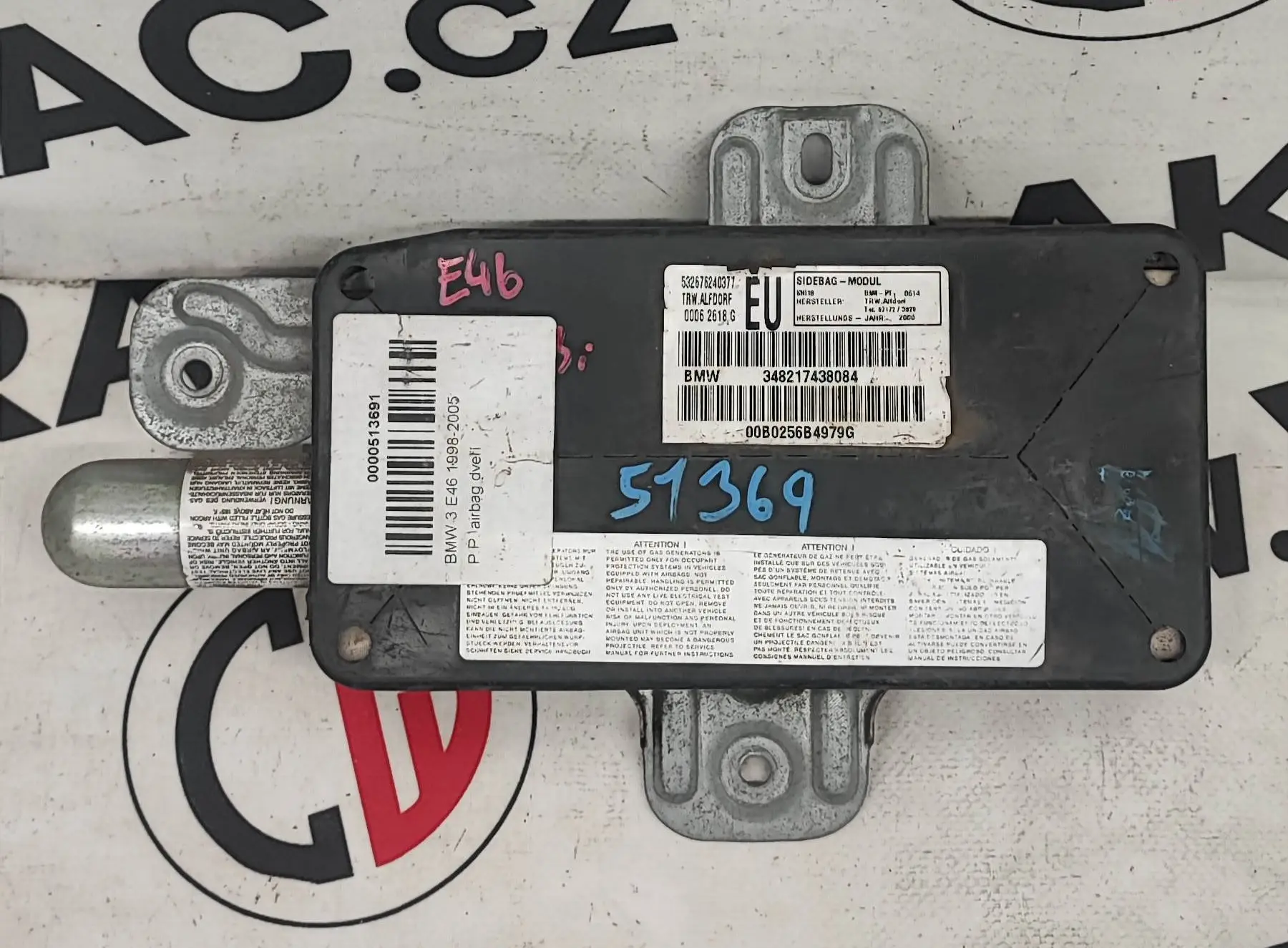 Airbag pravých bočních dveří – BMW 3 E46 1998-2005