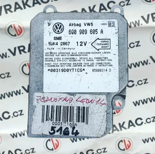 Řídící jednotka airbagu (6Q0909605A) – Seat Leon 1999 - 2006