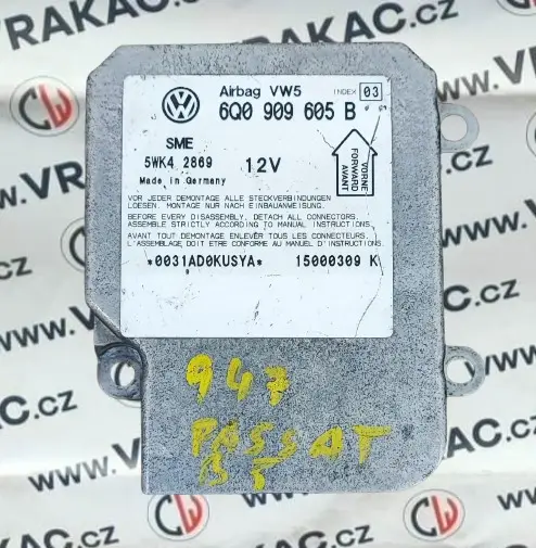 Řídící jednotka airbagu – Volkswagen Passat B5 1996-2000