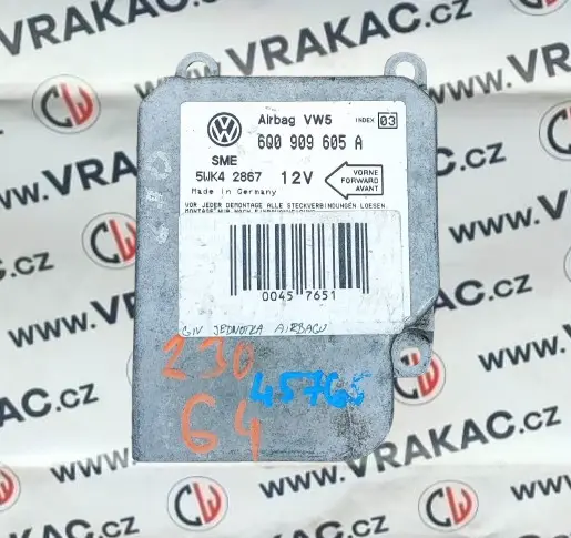 Řídící jednotka airbagu (6Q0909605A) – Volkswagen Golf IV 1998-2005