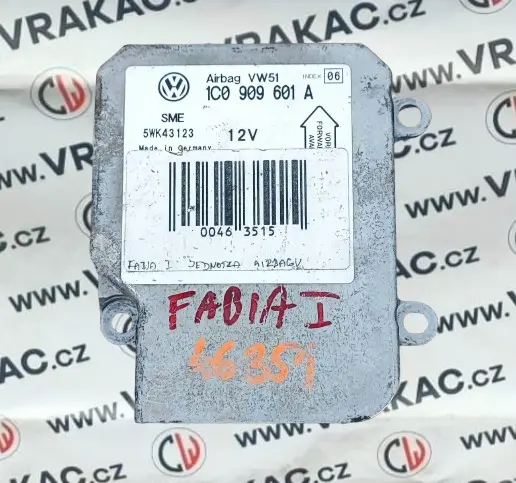Řídící jednotka airbagu (1C0909601A) – Škoda Fabia I 1999-2008