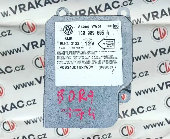 Řídící jednotka airbagu (1C0909605A) – Volkswagen Bora 1998-2005