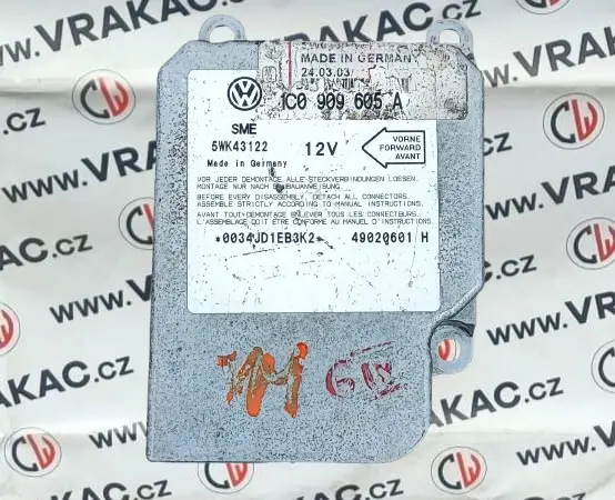 Řídící jednotka airbagu (1C0909605A) – Volkswagen Golf IV 1998-2005