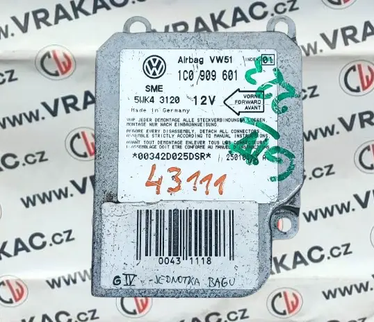 Řídící jednotka airbagu – Volkswagen Golf IV 1998-2005