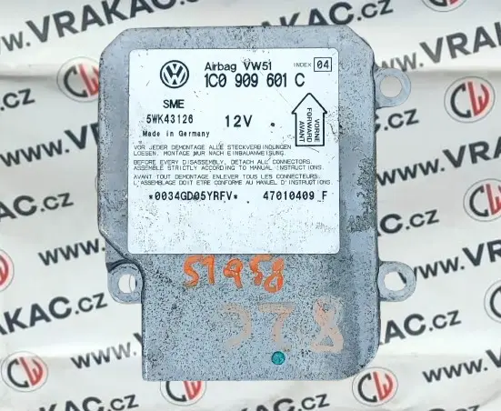 Řídící jednotka airbagu (1C0909601C) – Škoda Fabia I 1999-2008
