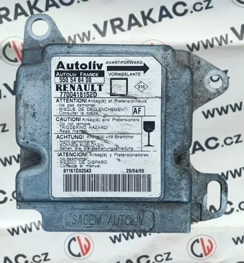 Řídící jednotka airbagu – Renault Megane 1995-2003