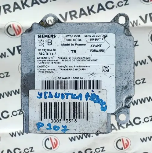 Řídící jednotka airbagu (9650109480) – Peugeot 307 2001-2005