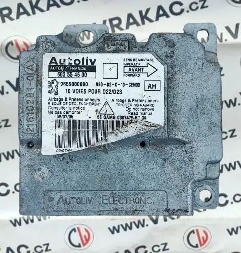 Řídící jednotka airbagu (9655880880) – Peugeot 407 2004-2010