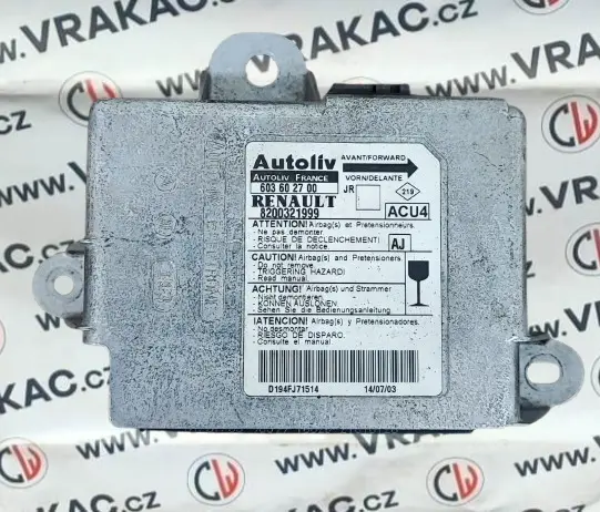 Řídící jednotka airbagu – Renault Scenic II 2003-2009