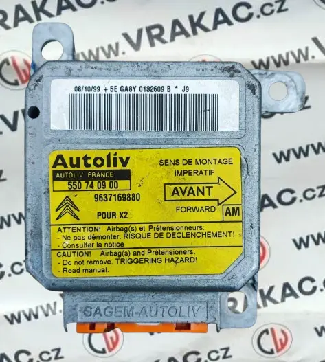 Řídící jednotka airbagu (9637169880) – Citroen Xantia 1998-2002