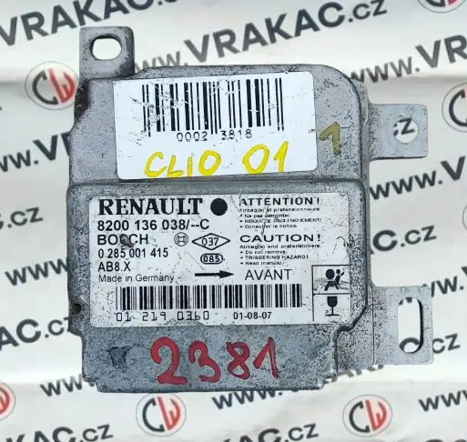 Řídící jednotka airbagu – Renault Clio 1998-2005
