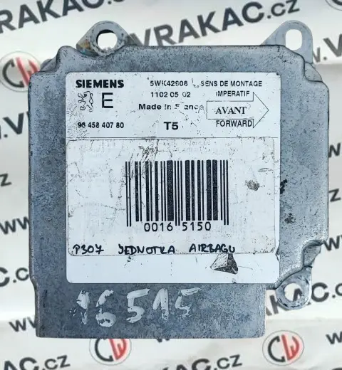Řídící jednotka airbagu (9645840780) – Peugeot 307 2001-2005
