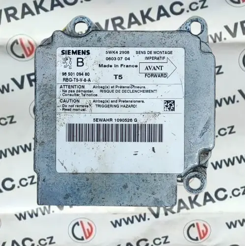 Řídící jednotka airbagu (9650109480) – Peugeot 307 2001-2005