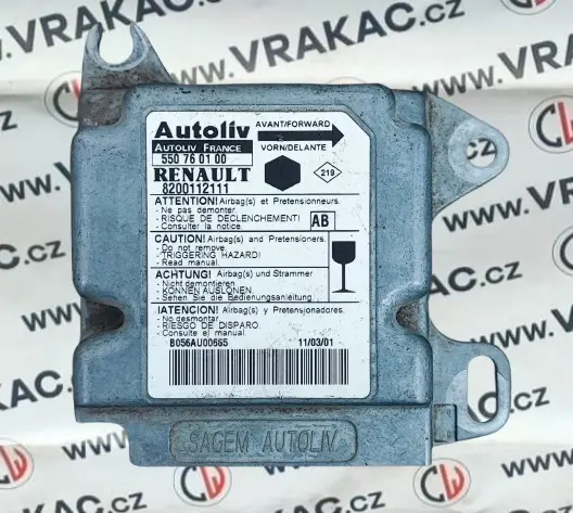 Řídící jednotka airbagu – Renault Kangoo 1997-2008
