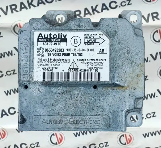 Řídící jednotka airbagu (9653493380) – Peugeot 307 2001-2005