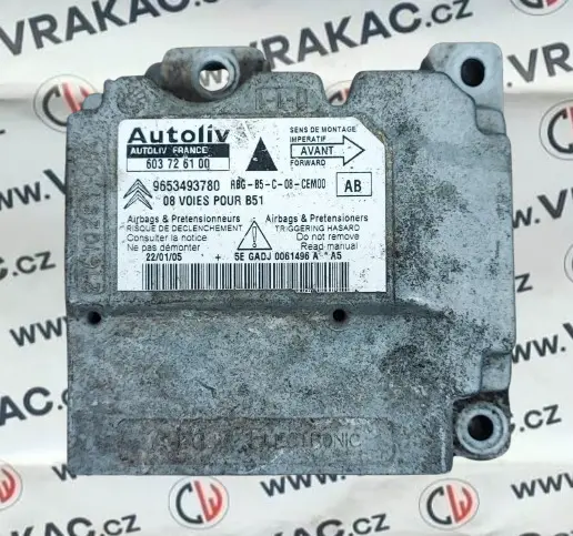 Řídící jednotka airbagu (9653493780) – Citroen C4 2004-2009