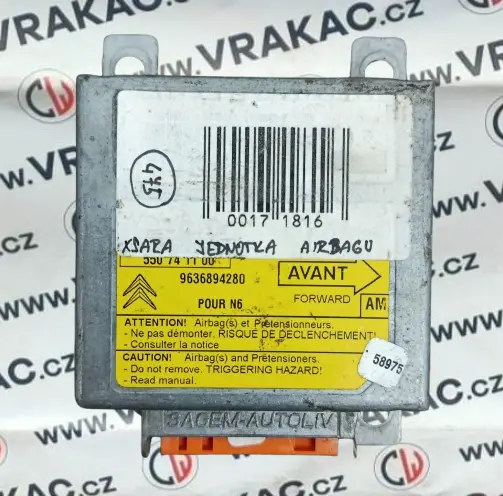 Řídící jednotka airbagu (9636894280) – Citroen Xsara 1997-2000