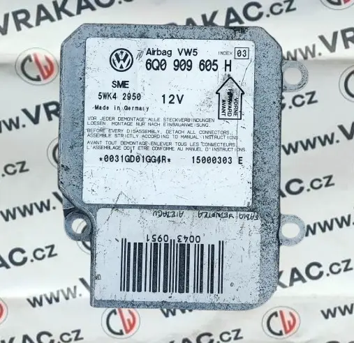 Řídící jednotka airbagu – Škoda Fabia I 1999-2008