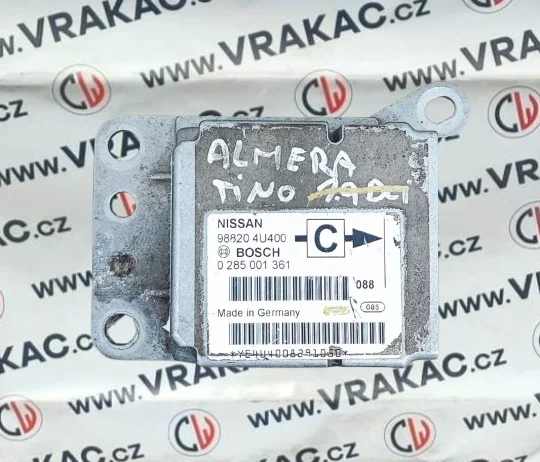 Řídicí jednotka airbagu (98820-4U400) – Nissan Almera Tino 2000-2006
