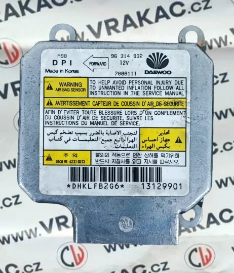 Řídicí jednotka airbagu (96314932) – Daewoo Matiz 1998-2006